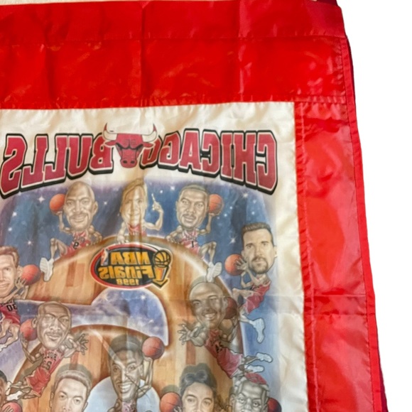 Vintage Chicago Bulls 1998 Championship Flag Banner Caricature NBA Finals Jordan - Picture 5 of 16